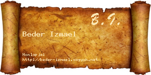 Beder Izmael névjegykártya